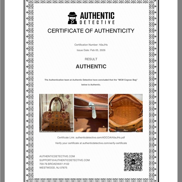 MCM Vintage Cognac Leather Satchel Boston Bag with COA - German - EUC - Picture 17 of 17